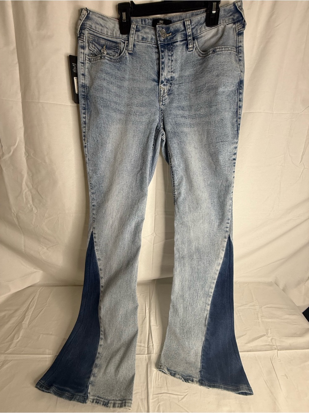 True Religion Flare Light Blue Dark Blue Two Tone Stretch 5-Pocket Women's Jeans